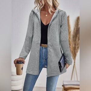 Zip Up Hooded Longline Outerwear